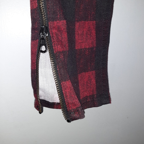 rag & bone Red and Black Plaid Pants size 30 (34" Waist) - Picture 2 of 10